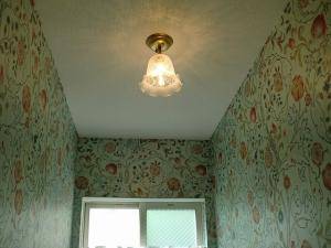 綺麗な壁紙とのコラボが見事なトイレの天井照明352E/SAT-PB391