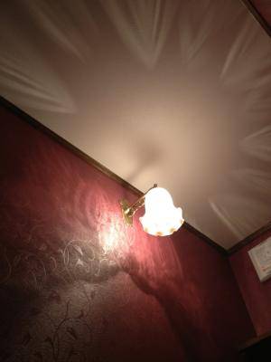 天井に映る光の影が美しいブラケットライトWB251+361E/SATをトイレの壁照明として