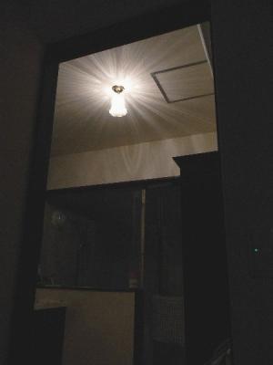 洗面脱衣室の天井灯pb391+361ecogの陰影が美しい